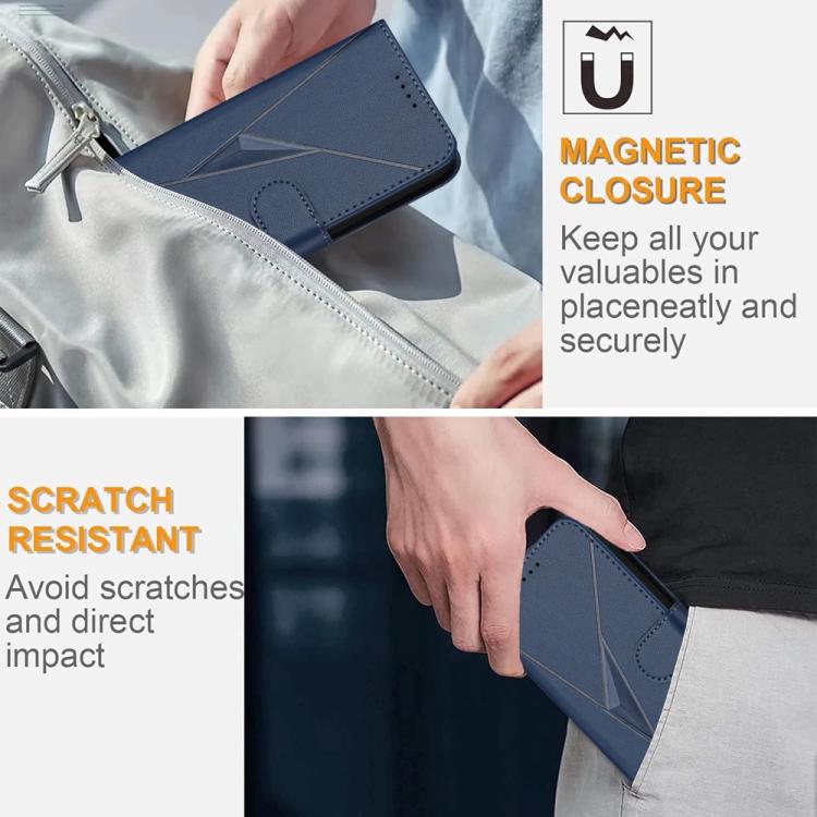 For iPhone 17 Pro Triangle Pattern Buckle Clasp Leather Phone Case(Royal Blue) - free shipping - PMc TechLife - Order now!