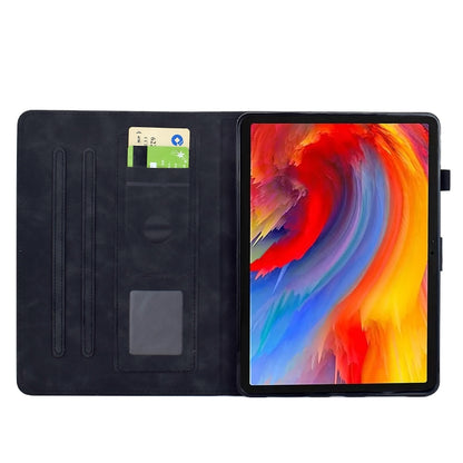 For Samsung Galaxy Tab S9 Flowers and Bird Embossed Smart Leather Tablet Case(Black) - Galaxy Tab S9 Cases by PMC Jewellery | Online Shopping South Africa | PMC Jewellery | Buy Now Pay Later Mobicred