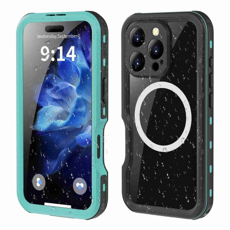 For iPhone 16 Pro RedPepper IP68 Waterproof Triple-proof MagSafe Phone Case(Black Blue) - free shipping - PMC Jewellery - Order now!