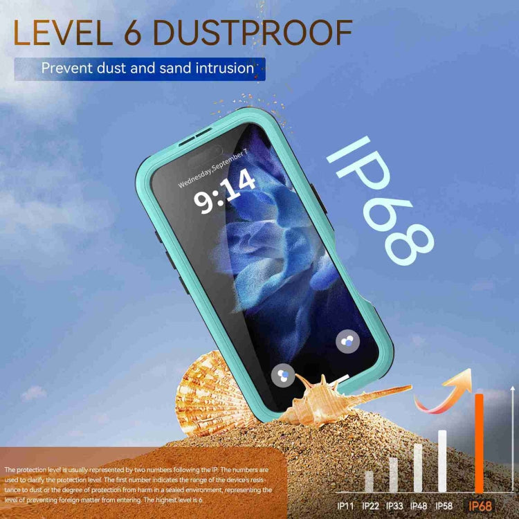 For iPhone 16 Plus RedPepper IP68 Waterproof Triple-proof MagSafe Phone Case(Black Blue) - free shipping - PMC Jewellery - Order now!