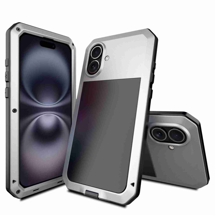 For iPhone 16 Plus RedPepper Triple-proof Metal Phone Case(Silver) - free shipping - PMC Jewellery - Order now!