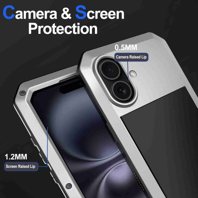 For iPhone 16 Plus RedPepper Triple-proof Metal Phone Case(Silver) - free shipping - PMC Jewellery - Order now!