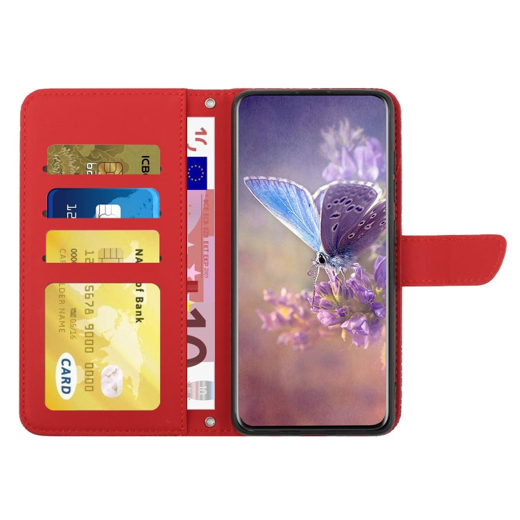 For Samsung Galaxy S25+ 5G Skin Feel Butterfly Embossed Flip Leather Phone Case(Red) - Galaxy S25+ 5G Cases by PMC Jewellery | Online Shopping South Africa | PMC Jewellery | Buy Now Pay Later Mobicred