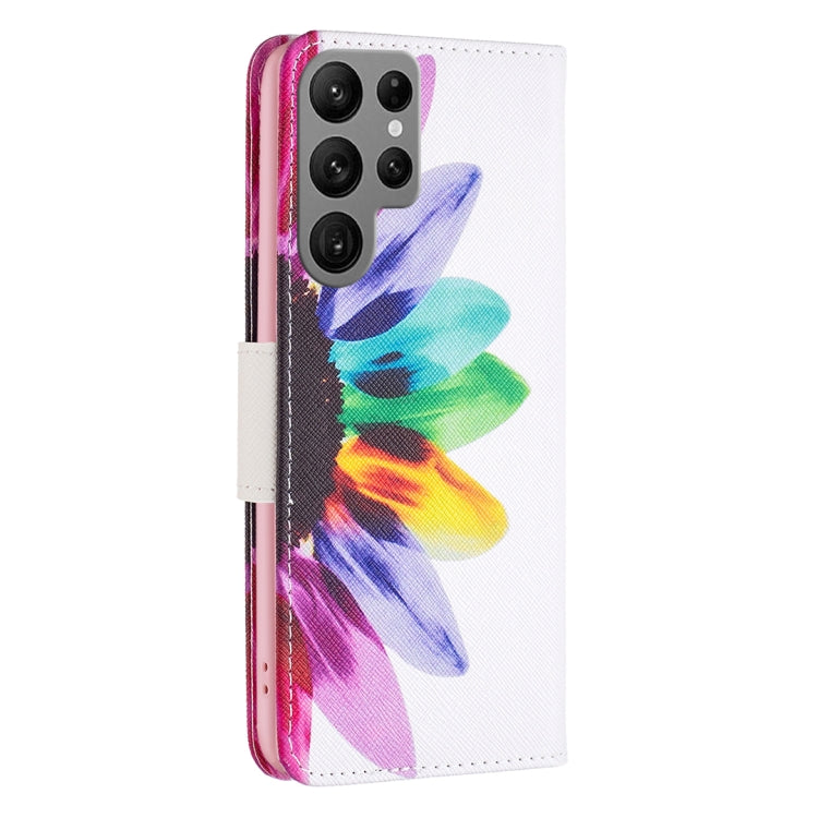 For Samsung Galaxy S25 Ultra 5G Colored Drawing Pattern Leather Phone Case(Sun Flower) - Galaxy S25 Ultra 5G Cases by PMC Jewellery | Online Shopping South Africa | PMC Jewellery | Buy Now Pay Later Mobicred