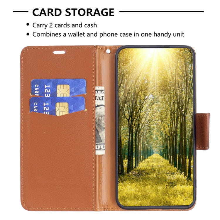 For Samsung Galaxy S25+ 5G Litchi Texture Pure Color Flip Leather Phone Case(Brown) - Galaxy S25+ 5G Cases by PMC TechLife | Online Shopping South Africa | PMC TechLife | Buy Now Pay Later Mobicred