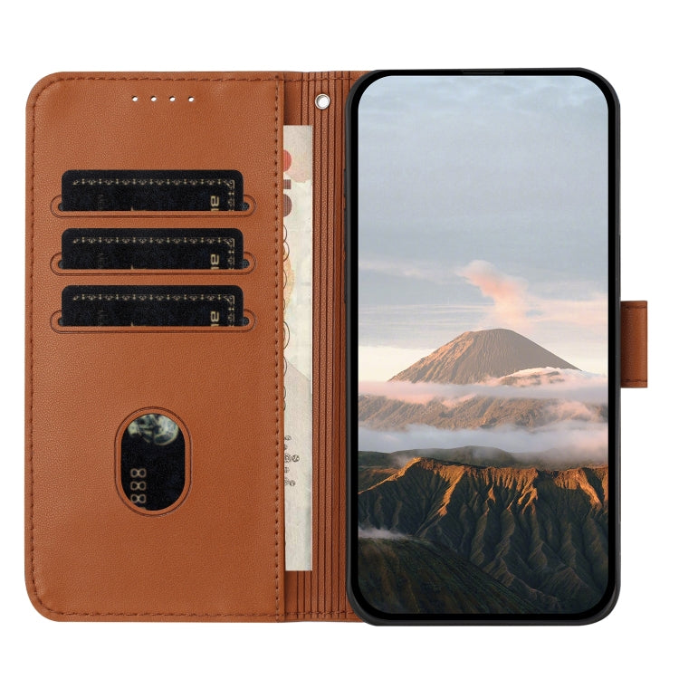 For Motorola Moto G Play 4G 2024 Triangle Pattern Buckle Clasp Leather Phone Case(Brown) - free shipping - PMC Jewellery - Order now!