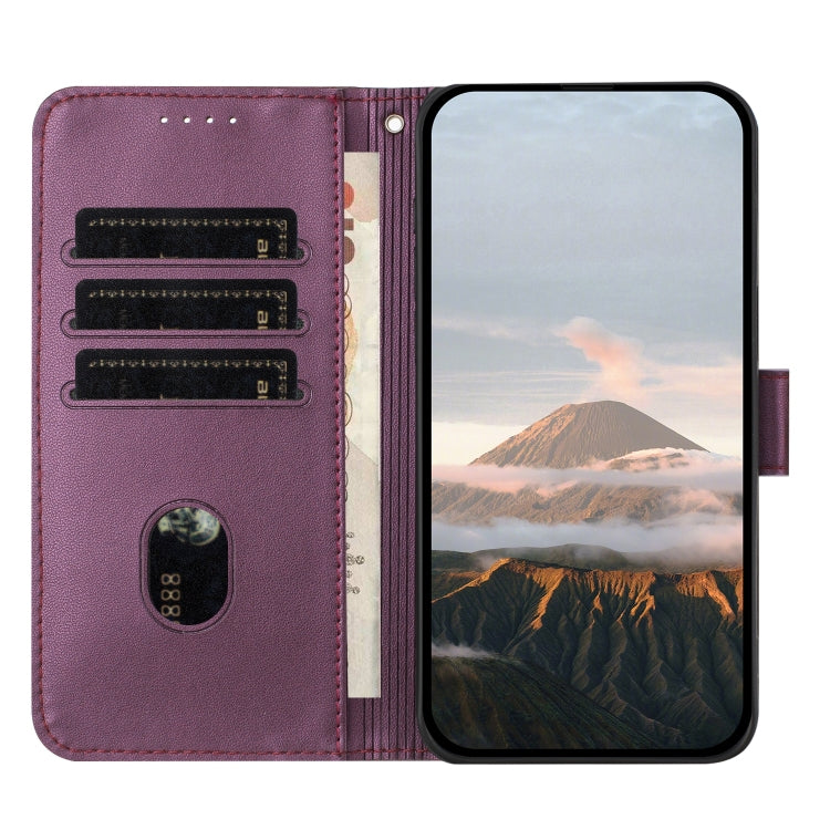For Motorola Moto G Stylus 2024 Triangle Pattern Buckle Clasp Leather Phone Case(Dark Purple) - free shipping - PMC Jewellery - Order now!