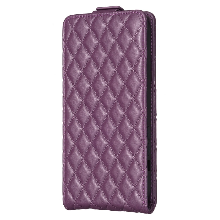 For Samsung Galaxy S25+ 5G Diamond Lattice Vertical Flip Leather Phone Case(Dark Purple) - Galaxy S25+ 5G Cases by PMC Jewellery | Online Shopping South Africa | PMC Jewellery | Buy Now Pay Later Mobicred