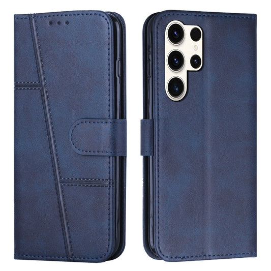 For Samsung Galaxy S25 Ultra 5G Stitching Calf Texture Buckle Leather Phone Case(Blue) - Galaxy S25 Ultra 5G Cases by PMC Jewellery | Online Shopping South Africa | PMC Jewellery | Buy Now Pay Later Mobicred