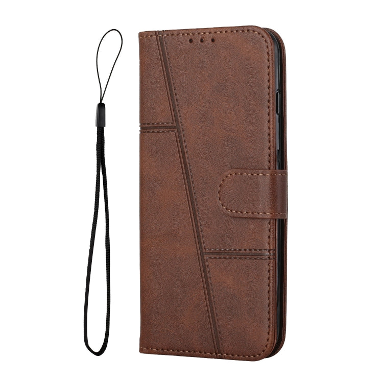 For Samsung Galaxy S25 / S24 5G Stitching Calf Texture Buckle Leather Phone Case(Brown) - Galaxy S25 5G Cases by PMC Jewellery | Online Shopping South Africa | PMC Jewellery | Buy Now Pay Later Mobicred
