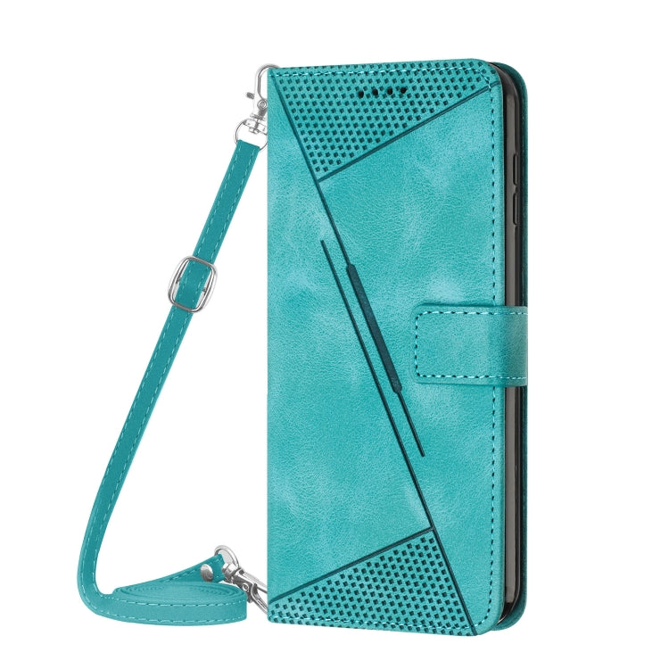 For Samsung Galaxy S25+ / S24+ 5G 5G Dream Triangle Leather Phone Case with Long Lanyard(Green) - Galaxy S25+ 5G Cases by PMC Jewellery | Online Shopping South Africa | PMC Jewellery | Buy Now Pay Later Mobicred
