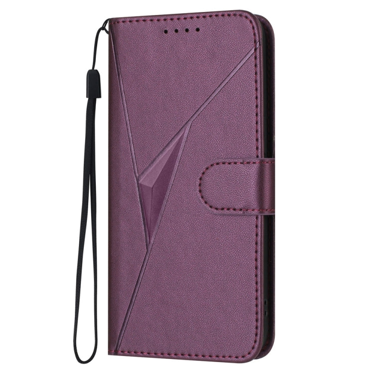 For Tecno Spark Go 2024 Triangle Pattern Buckle Clasp Leather Phone Case(Dark Purple) - Tecno Cases by PMC Jewellery | Online Shopping South Africa | PMC Jewellery | Buy Now Pay Later Mobicred