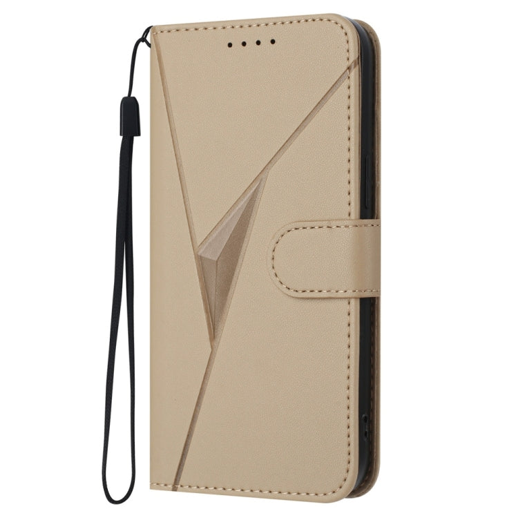 For Tecno Spark Go 2024 Triangle Pattern Buckle Clasp Leather Phone Case(Gold) - Tecno Cases by PMC Jewellery | Online Shopping South Africa | PMC Jewellery | Buy Now Pay Later Mobicred
