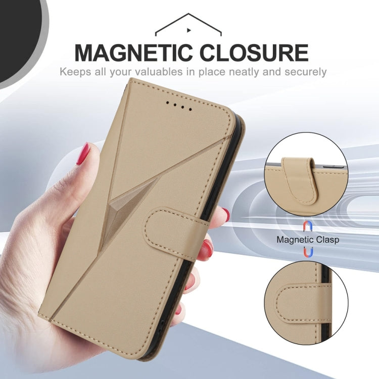 For Tecno Spark Go 2024 Triangle Pattern Buckle Clasp Leather Phone Case(Gold) - Tecno Cases by PMC Jewellery | Online Shopping South Africa | PMC Jewellery | Buy Now Pay Later Mobicred
