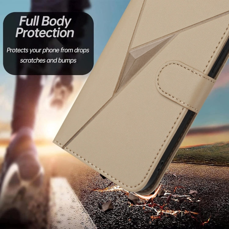 For Tecno Spark Go 2024 Triangle Pattern Buckle Clasp Leather Phone Case(Gold) - Tecno Cases by PMC Jewellery | Online Shopping South Africa | PMC Jewellery | Buy Now Pay Later Mobicred