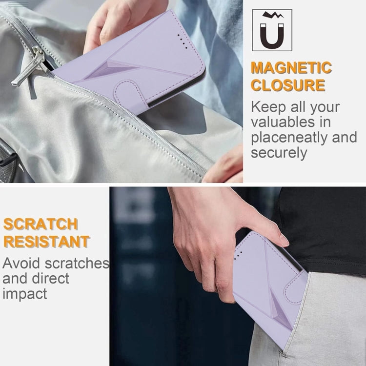For Tecno Spark Go 2024 Triangle Pattern Buckle Clasp Leather Phone Case(Light Purple) - Tecno Cases by PMC Jewellery | Online Shopping South Africa | PMC Jewellery | Buy Now Pay Later Mobicred