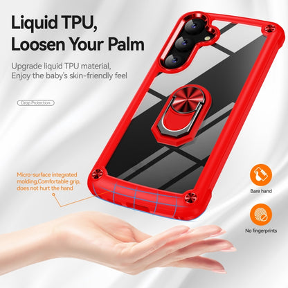 For Samsung Galaxy S25+ 5G TPU + PC Lens Protection Phone Case with Ring Holder(Red) - Galaxy S25+ 5G Cases by PMC Jewellery | Online Shopping South Africa | PMC Jewellery | Buy Now Pay Later Mobicred