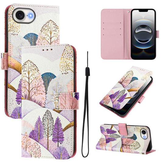 For iPhone 16e Art Colored Drawing Pattern Leather Phone Case(Landscape) - iPhone 16e Cases by PMC Jewellery | Online Shopping South Africa | PMC Jewellery | Buy Now Pay Later Mobicred