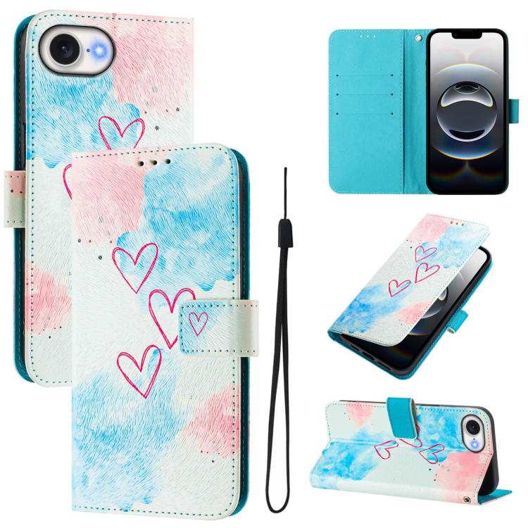 For iPhone 16e Art Colored Drawing Pattern Leather Phone Case(LOVE ME) - free shipping - PMC TechLife - Order now!