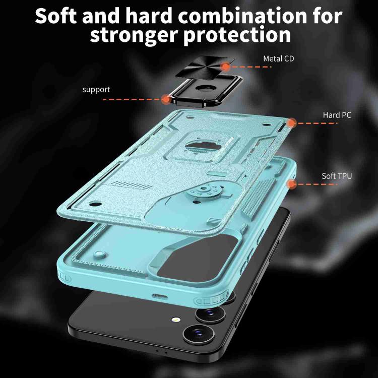 For Samsung Galaxy S25 5G Ring Holder PC Hybrid TPU Phone Case(Blue) - free shipping - PMC Jewellery - Order now!