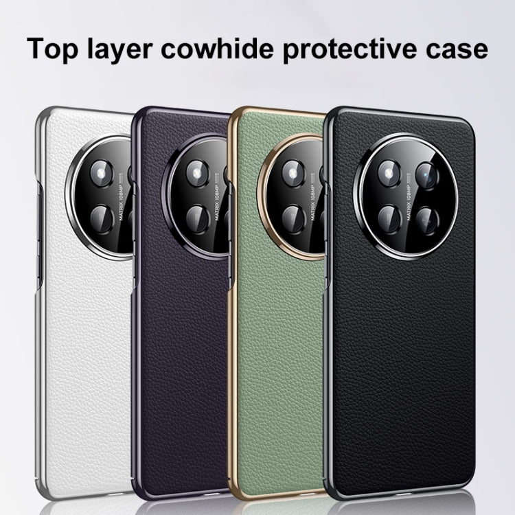 For Honor 300 Pro Genuine Leather PC Phone Case(White) - Honor Cases by PMC TechLife | Online Shopping South Africa | PMC TechLife | Buy Now Pay Later Mobicred