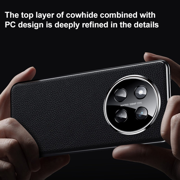 For Honor Magic7 Pro Genuine Leather PC Phone Case(Black) - Honor Cases by PMC TechLife | Online Shopping South Africa | PMC TechLife | Buy Now Pay Later Mobicred