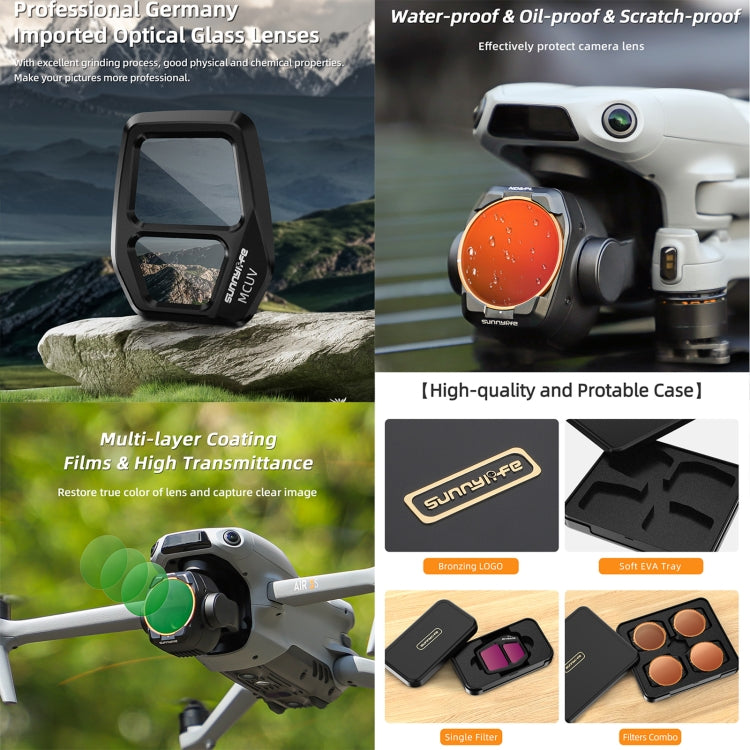 For DJI Air 3S Sunnylife Camera Lens Filter, Filter:ND8PL - free shipping - PMC TechLife - Order now!