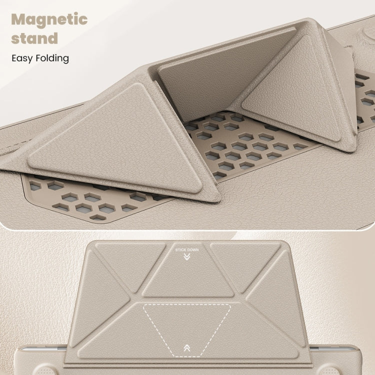 For MacBook Air 13.3 inch A2337 Business Magnetic Holder PC + PU Laptop Protective Case(Gold) - MacBook Air Cases by PMC Jewellery | Online Shopping South Africa | PMC Jewellery | Buy Now Pay Later Mobicred