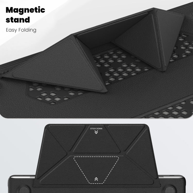 For MacBook Pro 14 inch A2918 / A2992 Business Magnetic Holder PC + PU Laptop Protective Case(Black) - MacBook Pro Cases by PMC Jewellery | Online Shopping South Africa | PMC Jewellery | Buy Now Pay Later Mobicred