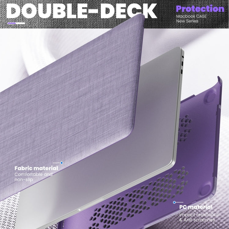 For MacBook Pro 13.3 inch M1 A2338 Fabric Magnetic Holder Laptop Protective Case(Purple) - MacBook Pro Cases by PMC Jewellery | Online Shopping South Africa | PMC Jewellery | Buy Now Pay Later Mobicred