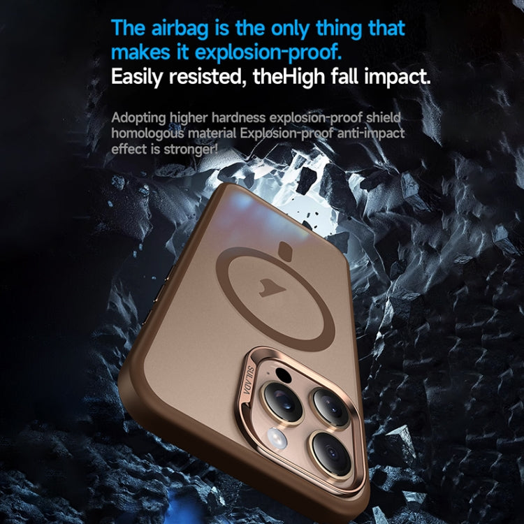 For iPhone 16 Plus SULADA Light Sand MagSafe Magnetic PC Hybrid TPU Phone Case(Gold) - free shipping - PMC Jewellery - Order now!