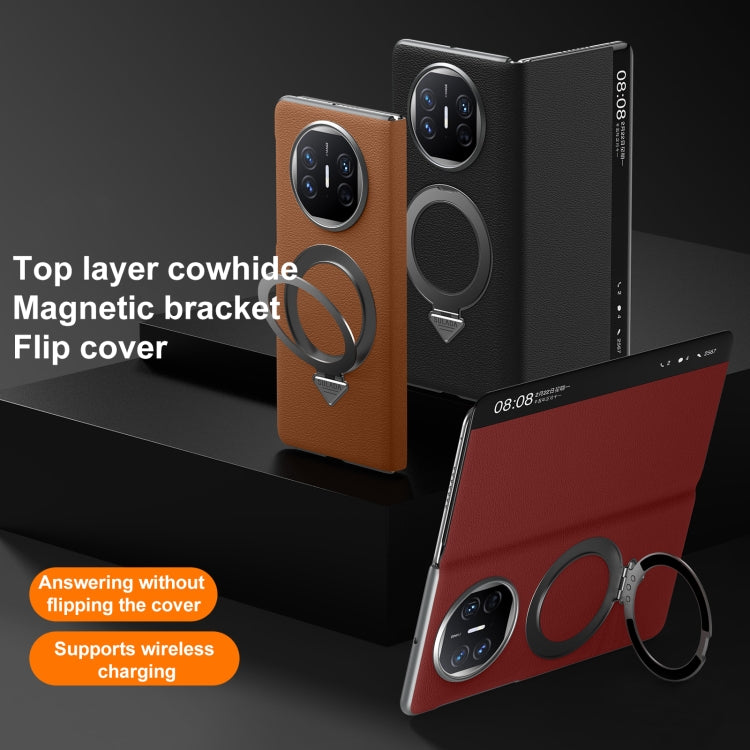For Huawei Mate X6 SULADA Smart View Window MagSafe Magnetic Holder Leather Phone Case(Red) - free shipping - PMC TechLife - Order now!