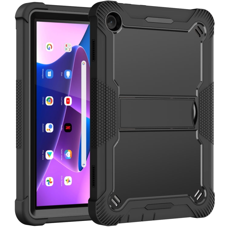 For Lenovo Tab M10 3rd Gen / TB328 Silicone Hybrid PC Tablet Case with Holder(Black) - Lenovo by PMC TechLife | Online Shopping South Africa | PMC TechLife | Buy Now Pay Later Mobicred