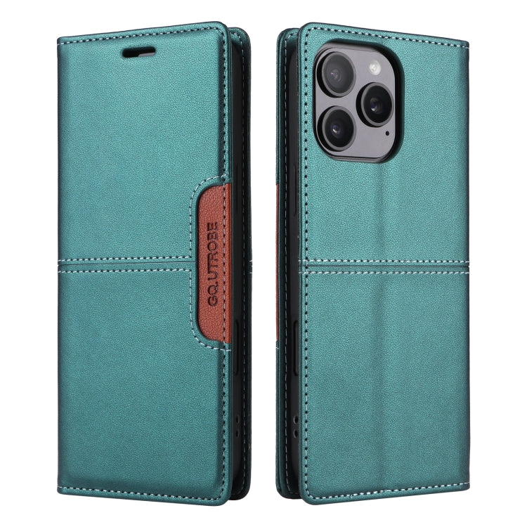 For iPhone 16 Pro GQUTROBE G01 RFID Anti-theft Leather Phone Case(Green) - iPhone 16 Pro Cases by GQUTROBE | Online Shopping South Africa | PMC Jewellery | Buy Now Pay Later Mobicred