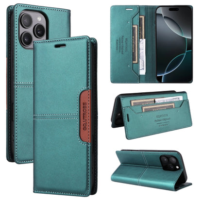 For iPhone 16 Pro Max GQUTROBE G01 RFID Anti-theft Leather Phone Case(Green) - iPhone 16 Pro Max Cases by GQUTROBE | Online Shopping South Africa | PMC Jewellery | Buy Now Pay Later Mobicred