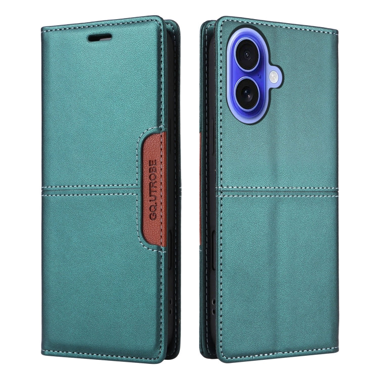 For iPhone 16 Plus GQUTROBE G01 RFID Anti-theft Leather Phone Case(Green) - iPhone 16 Plus Cases by GQUTROBE | Online Shopping South Africa | PMC Jewellery | Buy Now Pay Later Mobicred