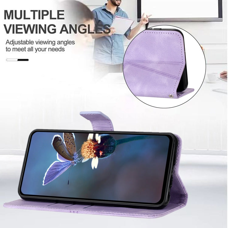 For Samsung Galaxy S25 5G Triangle Solid Color Leather Phone Case(Purple) - Galaxy S25 5G Cases by PMC TechLife | Online Shopping South Africa | PMC TechLife | Buy Now Pay Later Mobicred
