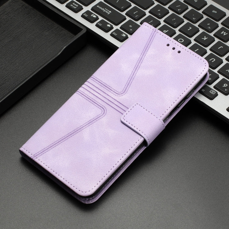 For Samsung Galaxy S25+5G Triangle Solid Color Leather Phone Case(Purple) - Galaxy S25+ 5G Cases by PMC TechLife | Online Shopping South Africa | PMC TechLife | Buy Now Pay Later Mobicred