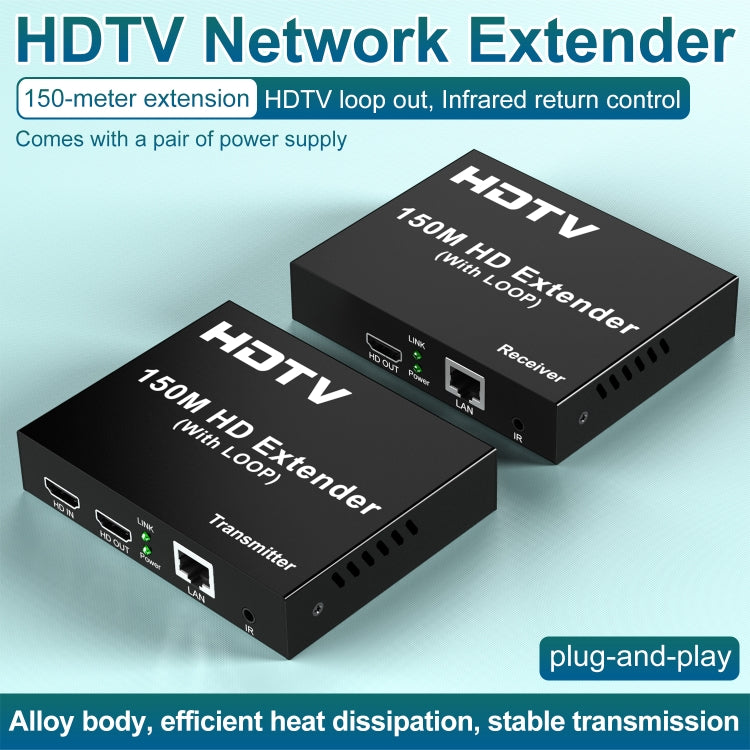 150m HDTV Network Extender(EU Plug) - Amplifier by PMC TechLife | Online Shopping South Africa | PMC TechLife | Buy Now Pay Later Mobicred