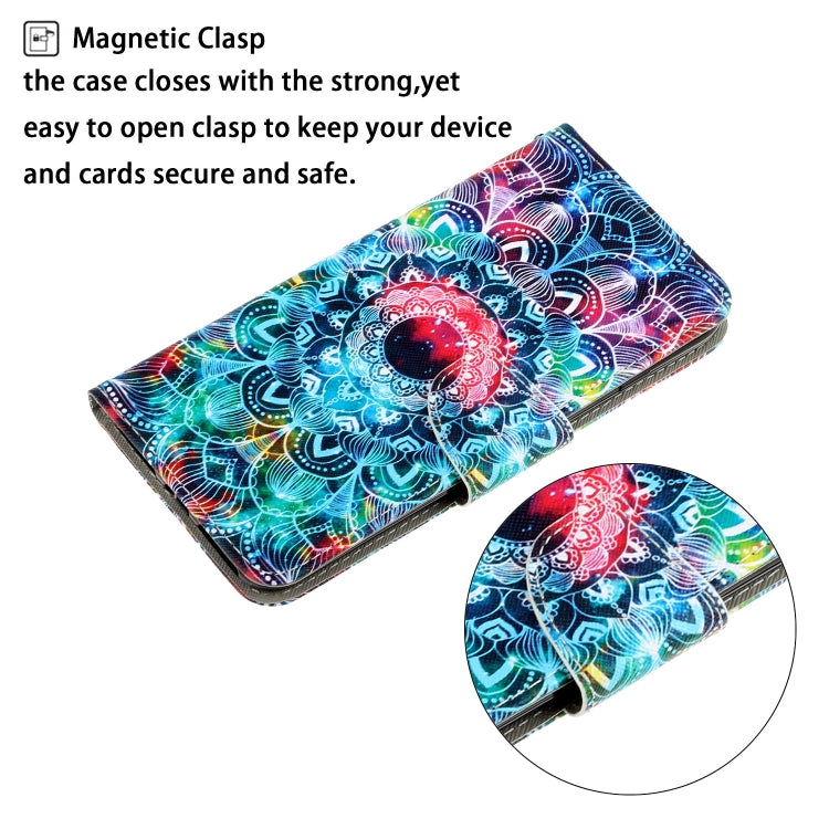 For Samsung Galaxy S25 5G Colored Drawing Pattern Leather Phone Case(Mandala) - Galaxy S25 5G Cases by PMC Jewellery | Online Shopping South Africa | PMC Jewellery | Buy Now Pay Later Mobicred