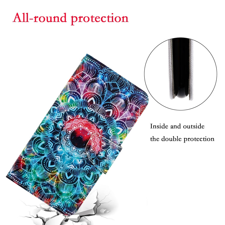 For Samsung Galaxy S25 5G Colored Drawing Pattern Leather Phone Case(Mandala) - Galaxy S25 5G Cases by PMC Jewellery | Online Shopping South Africa | PMC Jewellery | Buy Now Pay Later Mobicred