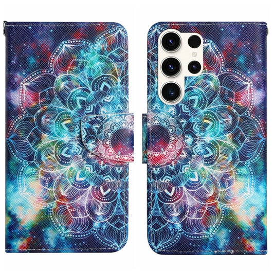 For Samsung Galaxy S25 Ultra 5G Colored Drawing Pattern Leather Phone Case(Star Mandala) - Galaxy S25 Ultra 5G Cases by PMC Jewellery | Online Shopping South Africa | PMC Jewellery | Buy Now Pay Later Mobicred