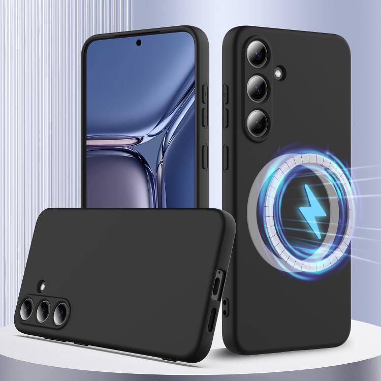 For Samsung Galaxy S25+ 5G Shockproof Silicone Magsafe Phone Case(Black) - Galaxy S25+ 5G Cases by PMC Jewellery | Online Shopping South Africa | PMC Jewellery | Buy Now Pay Later Mobicred