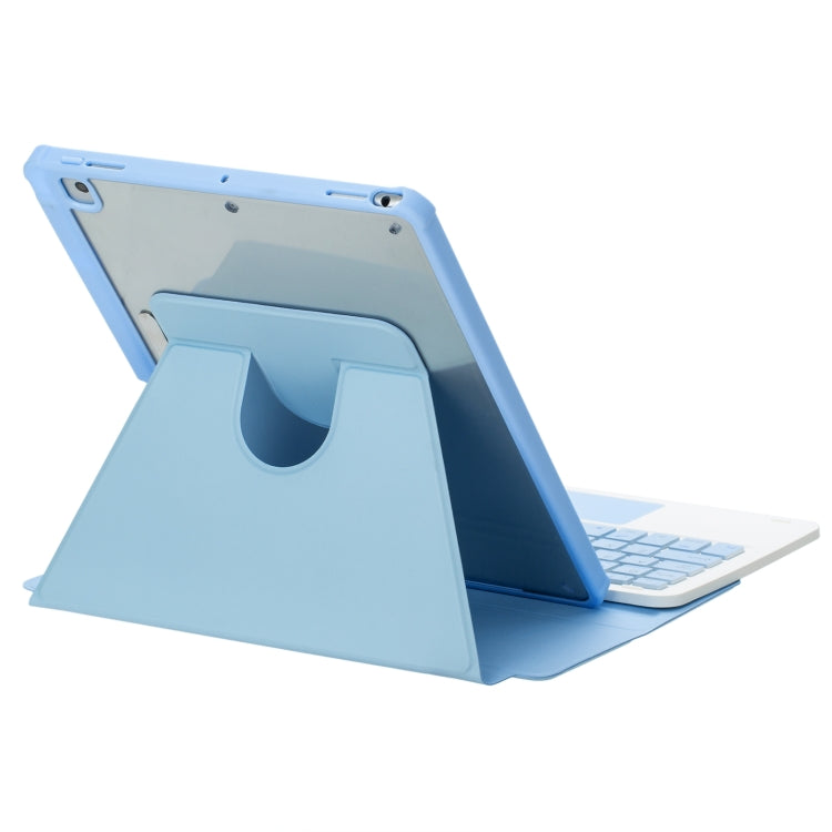 For iPad Pro 11 2024 L13-AS 360 Rotation Acrylic Transparent Bluetooth Keyboard Leather Case With Touch Control / Backlight(Blue) - For iPad Pro by PMC Jewellery | Online Shopping South Africa | PMC Jewellery | Buy Now Pay Later Mobicred