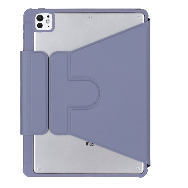 For iPad Pro 11 2024 L13-AS 360 Rotation Acrylic Transparent Bluetooth Keyboard Leather Case With Touch Control / Backlight(Purple) - For iPad Pro by PMC Jewellery | Online Shopping South Africa | PMC Jewellery | Buy Now Pay Later Mobicred