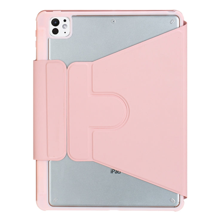 For iPad Pro 11 2024 YL13 360 Rotation Acrylic Transparent Round Keycap Bluetooth Keyboard Leather Case(Pink) - For iPad Pro by PMC Jewellery | Online Shopping South Africa | PMC Jewellery | Buy Now Pay Later Mobicred