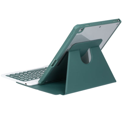 For iPad Pro 11 2024 YL13 360 Rotation Acrylic Transparent Round Keycap Bluetooth Keyboard Leather Case(Green) - For iPad Pro by PMC Jewellery | Online Shopping South Africa | PMC Jewellery | Buy Now Pay Later Mobicred