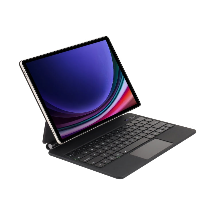 For Samsung Galaxy Tab S9 FE / S9 P710 Magnetic Bluetooth Keyboard Leather Tablet Case(Black) - Samsung Keyboard by PMC Jewellery | Online Shopping South Africa | PMC Jewellery | Buy Now Pay Later Mobicred