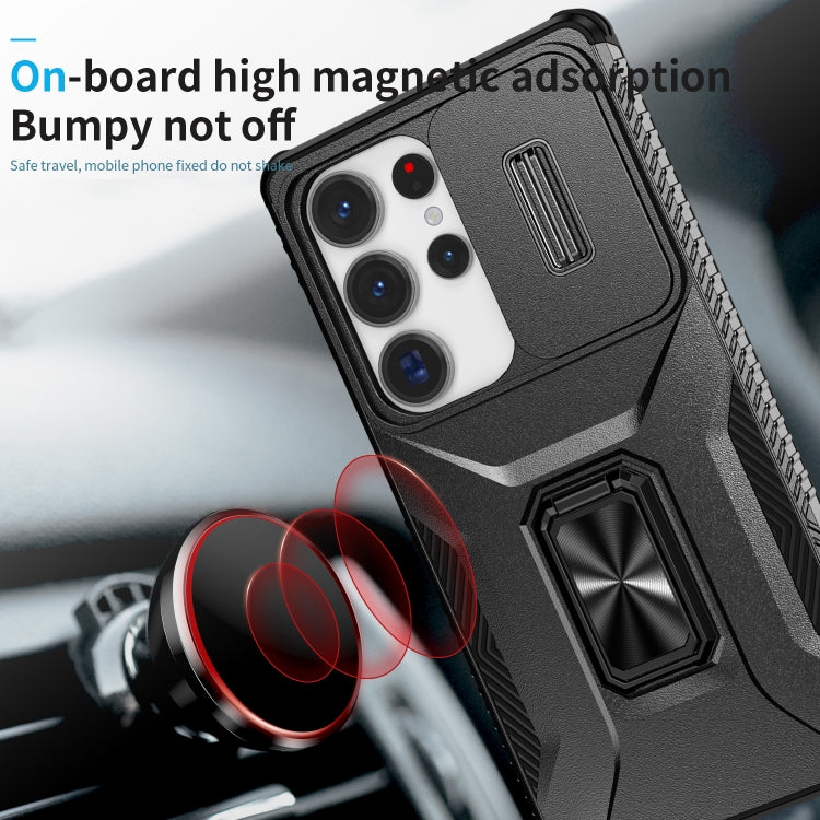 For Samsung Galaxy S25 Ultra 5G Sliding Camshield Holder Phone Case(Black) - free shipping - PMC Jewellery - Order now!