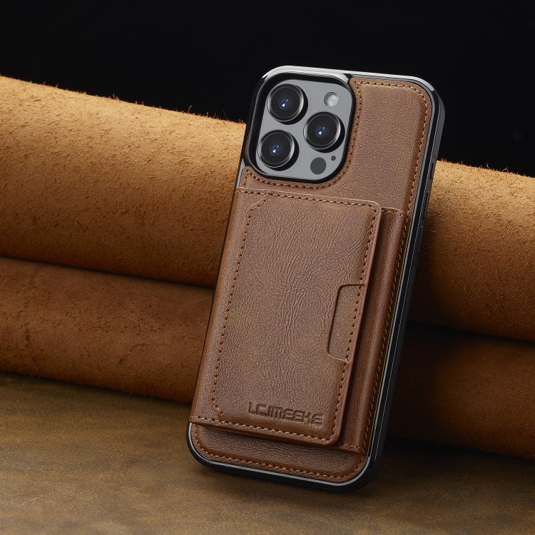 For iPhone 16 Pro Max LC.IMEEKE L5 Series Detachable RFID Card Bag Magsafe Phone Case(Brown) - free shipping - PMC Jewellery - Order now!